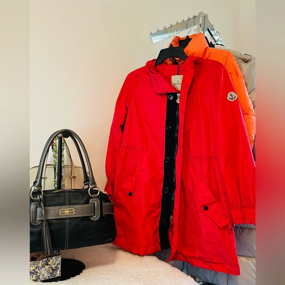 Moncler Vibrant Red/Pink windbreaker Jacket size small - Picture 2 of 12